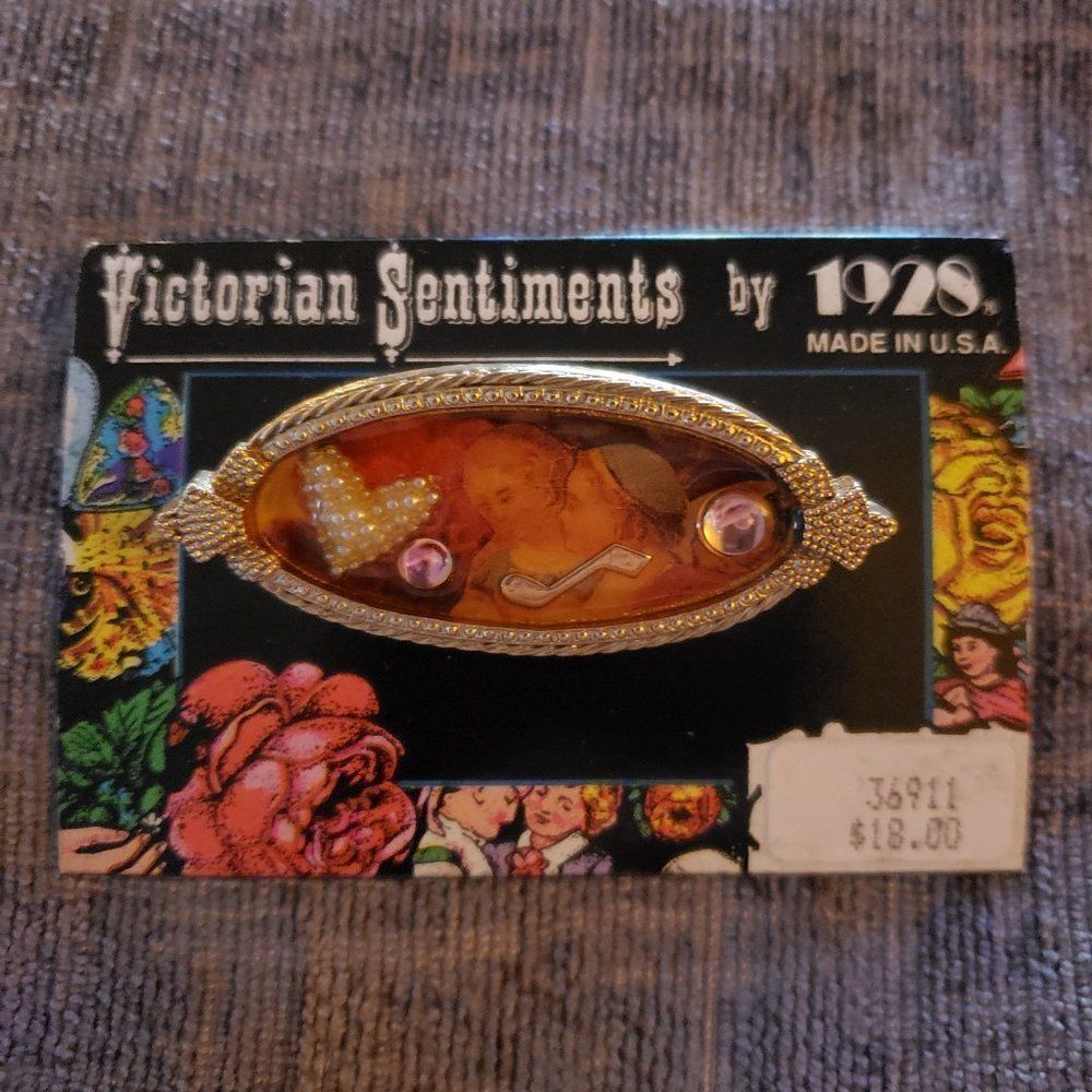Victorian Sentiments by 1928 Pin. Antique NIB